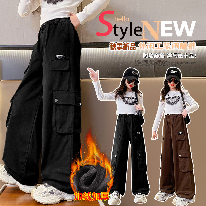 Corduroy Pant Warm - Winter-Cargohose für Teenager-Mädchen für koreanische Kinder,
