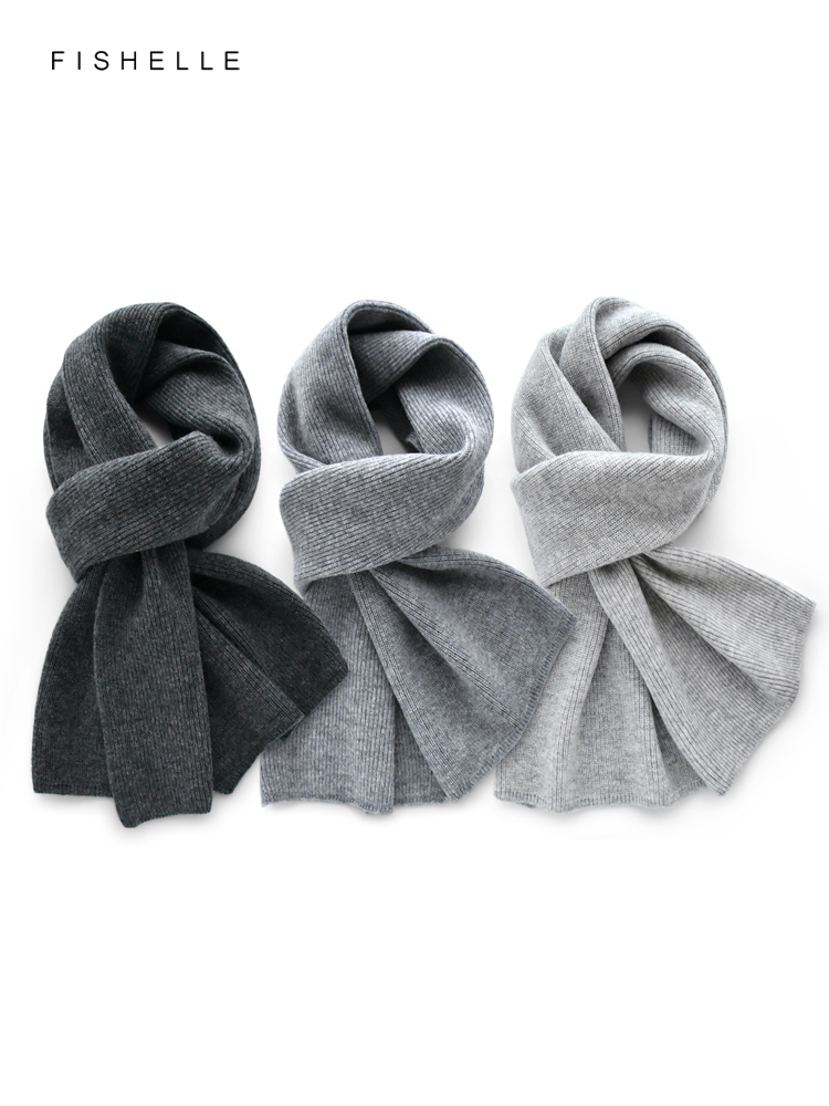 Grauer einfarbiger Kaschmirsch – Wool Scarf Men Bewertung und Preis