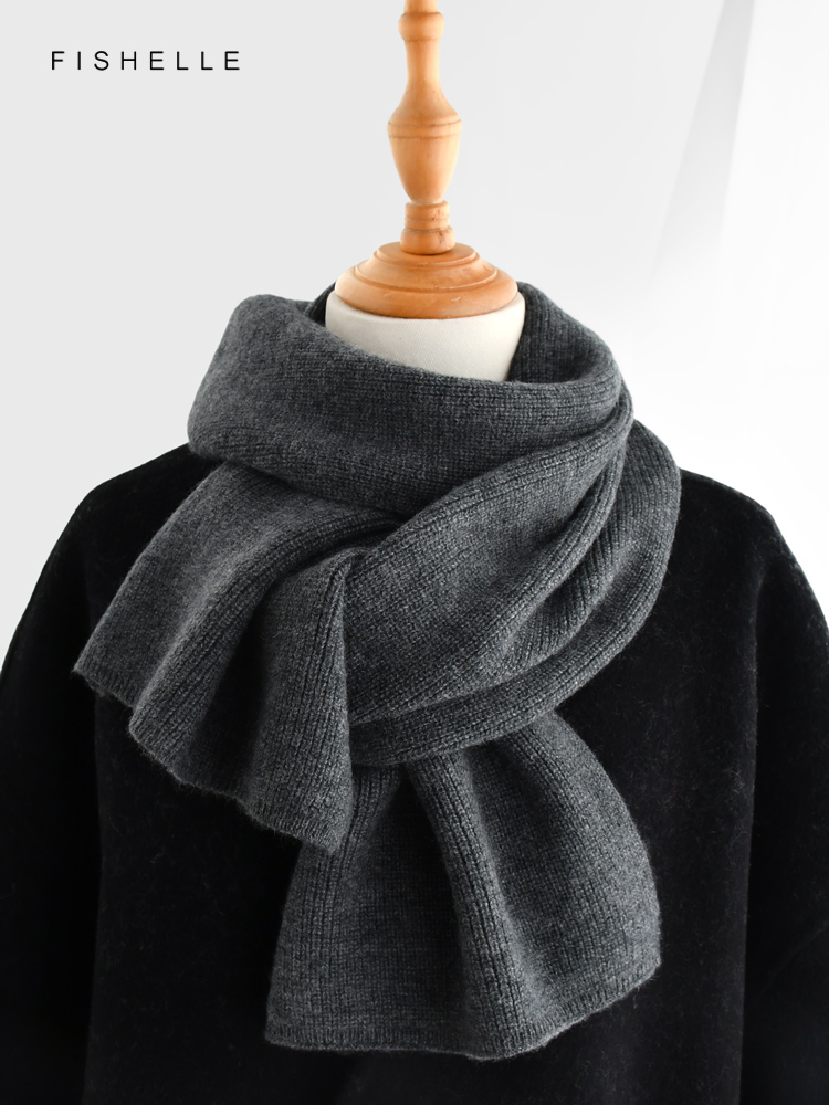 Grauer einfarbiger Kaschmirsch – Wool Scarf Men Bewertung und Preis