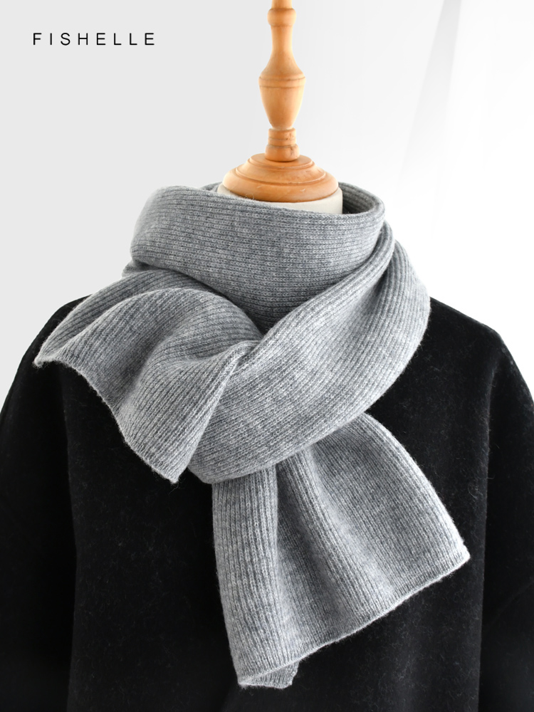 Grauer einfarbiger Kaschmirsch – Wool Scarf Men Bewertung und Preis