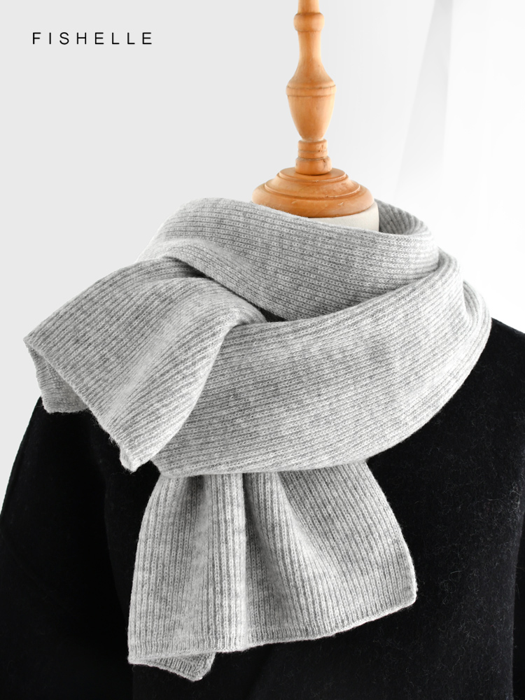 Grauer einfarbiger Kaschmirsch – Wool Scarf Men Bewertung und Preis